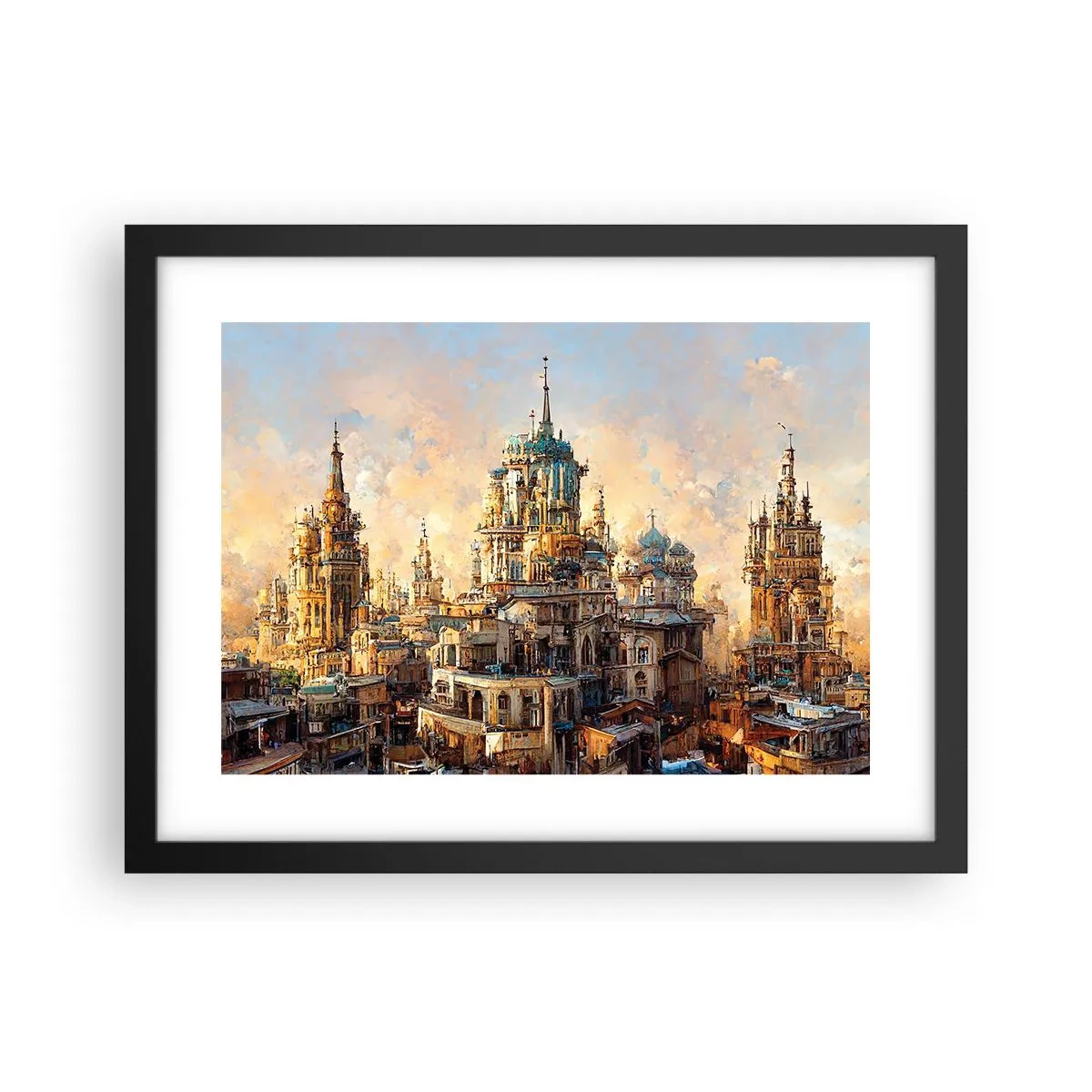 Pôster com moldura preta - Cidade das cidades - 40x30 cm