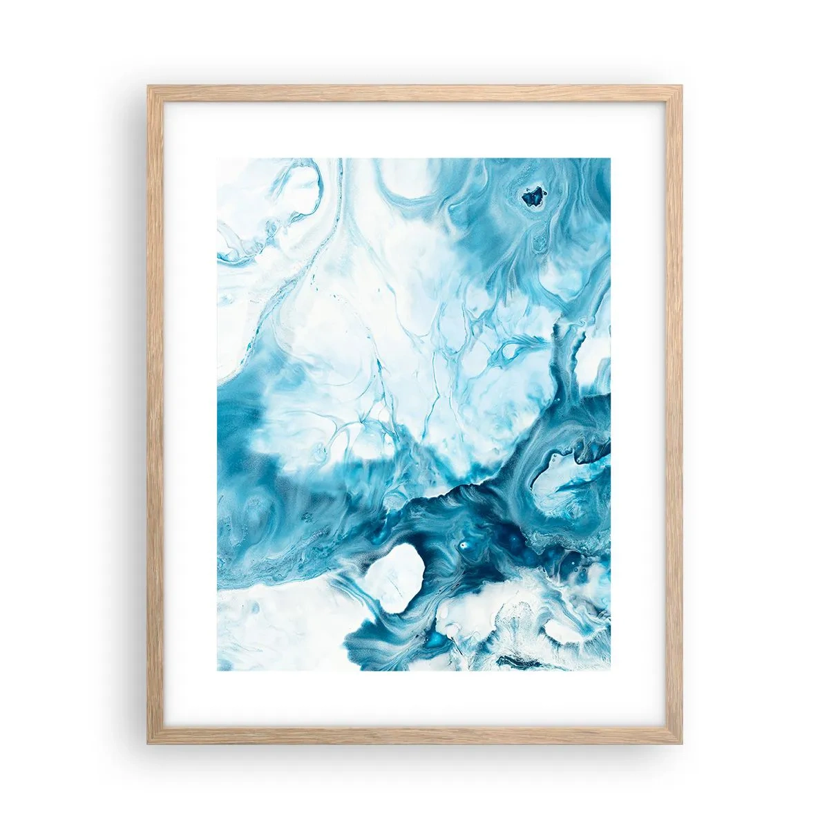 Pôster com moldura de carvalho claro - Concerto Azul - 40x50 cm