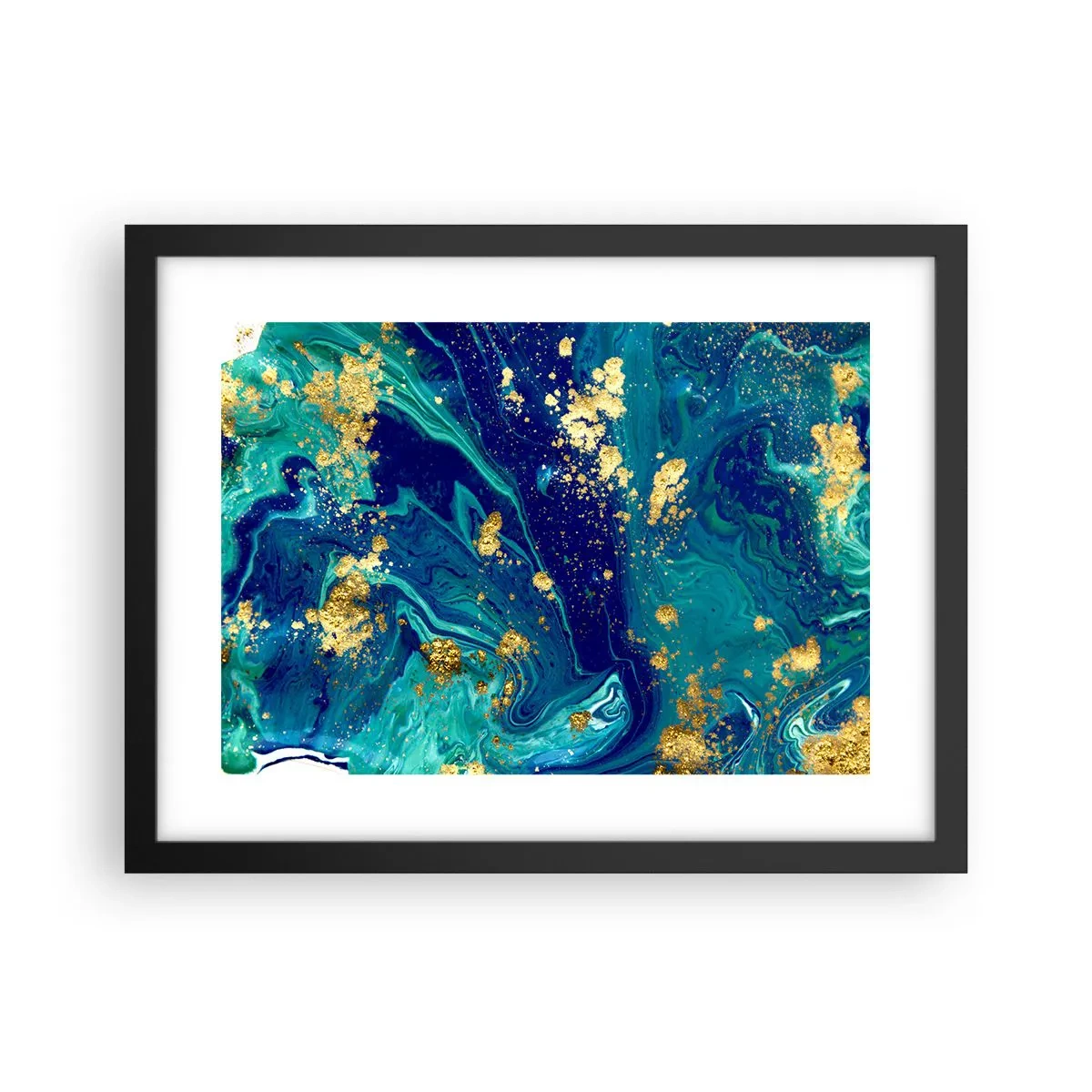 Pôster com moldura preta - Flocos de sol - 40x30 cm