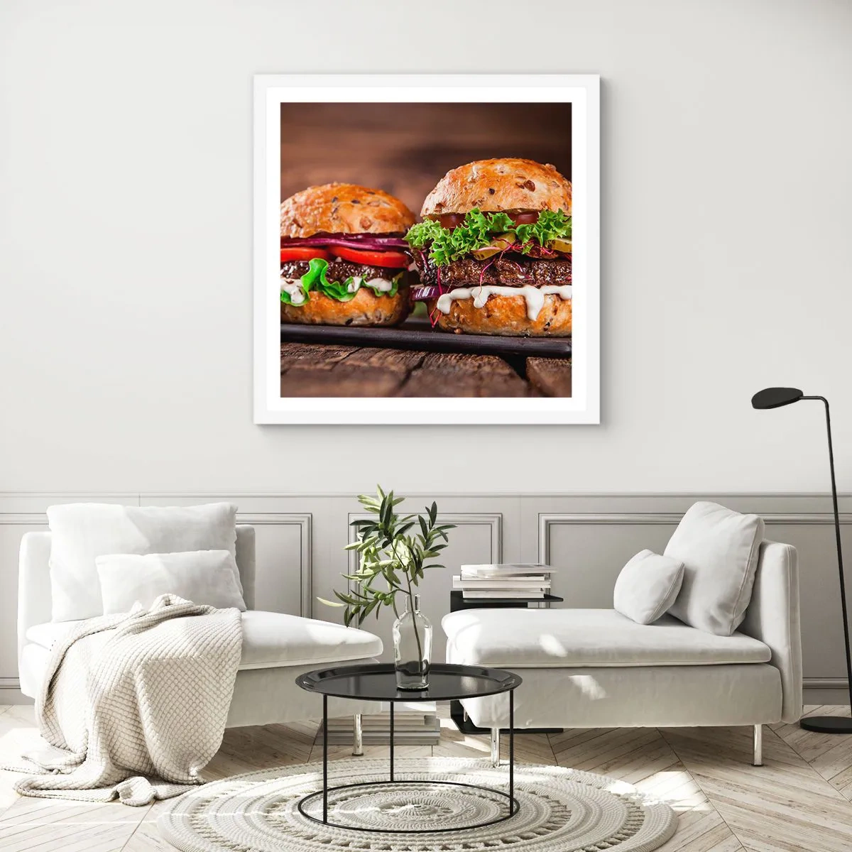 Pôster em moldura branca - Sonho americano - 30x30 cm