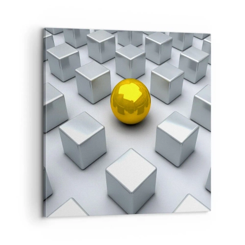 Quadro em tela - Por que eu? Obras de arte geométricas - 60x60 cm