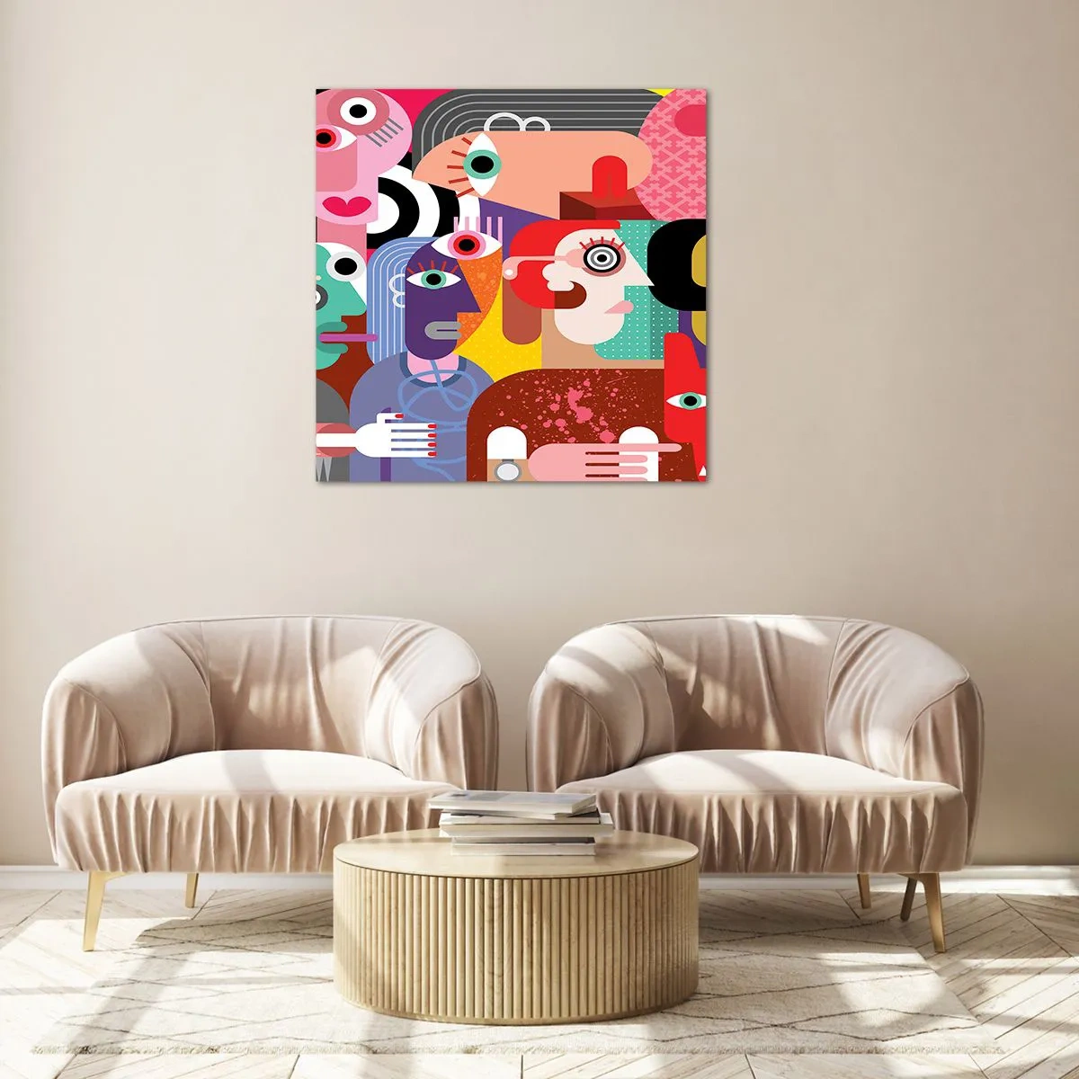 Quadro em vidro - Viemos da parte do Sr. Picasso - 50x50 cm