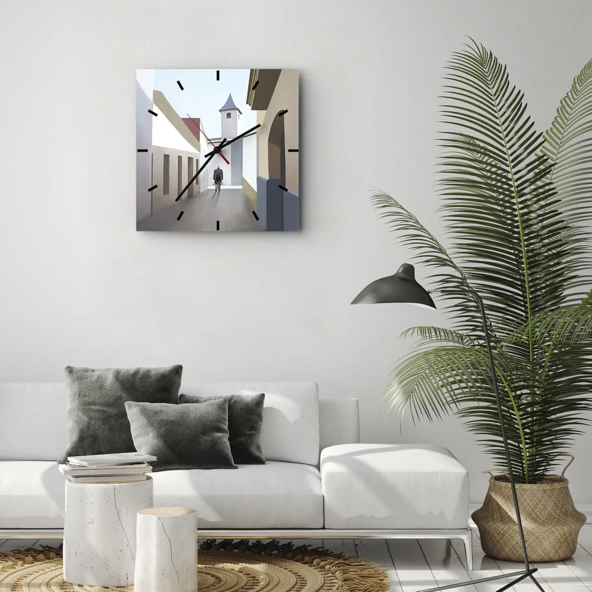 Relógio de parede - Relógio em vidro - Um passeio ensolarado - 30x30 cm