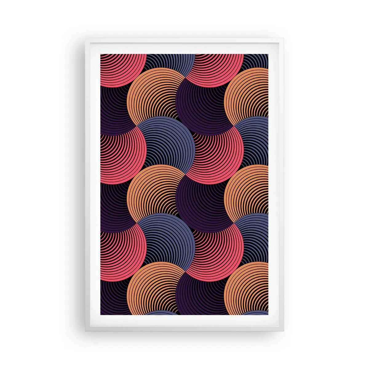 Pôster em moldura branca - Num ritmo circular - 61x91 cm