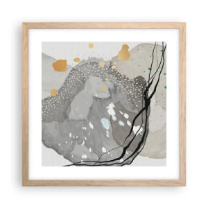 Pôster com moldura de carvalho claro - Composição orgánica - 40x40 cm