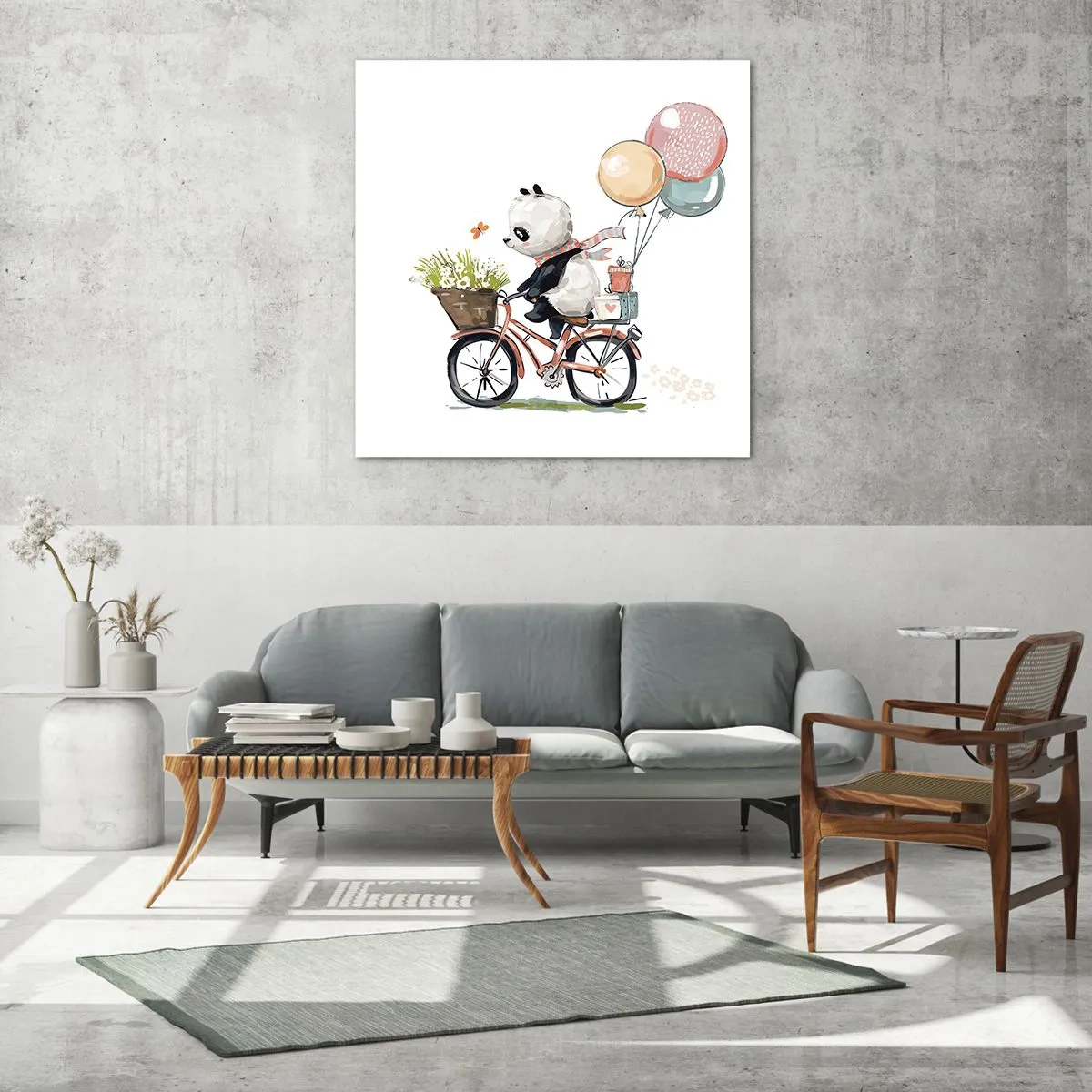 Quadro em vidro - Dia feliz  - 70x70 cm