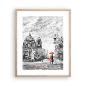 Pôster com moldura de carvalho claro - Reunião em Berlim - 40x50 cm