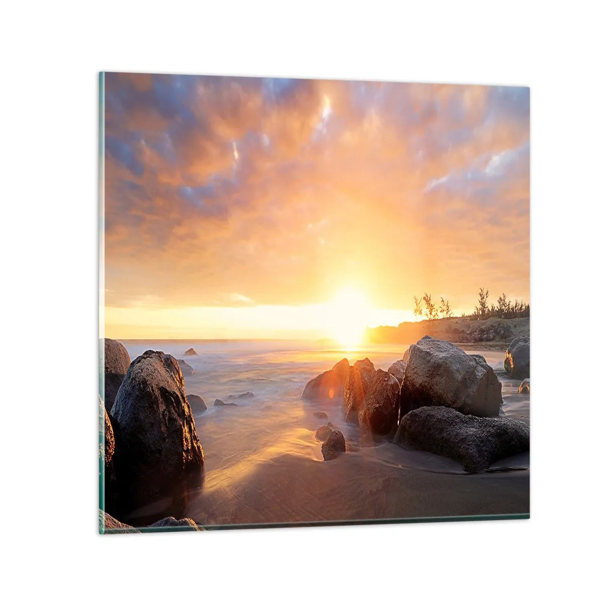 Quadro em vidro - A brisa luminosa da noite - 40x40 cm