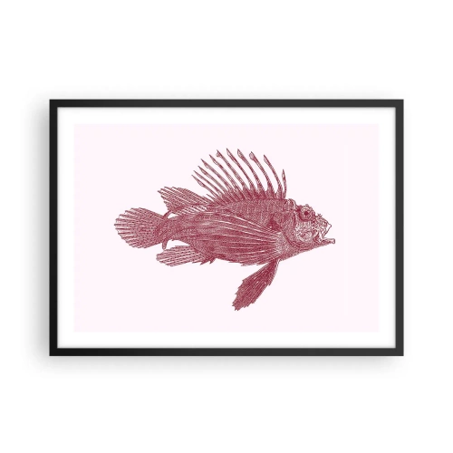 Pôster com moldura preta - Um habitante de águas exóticas - 70x50 cm