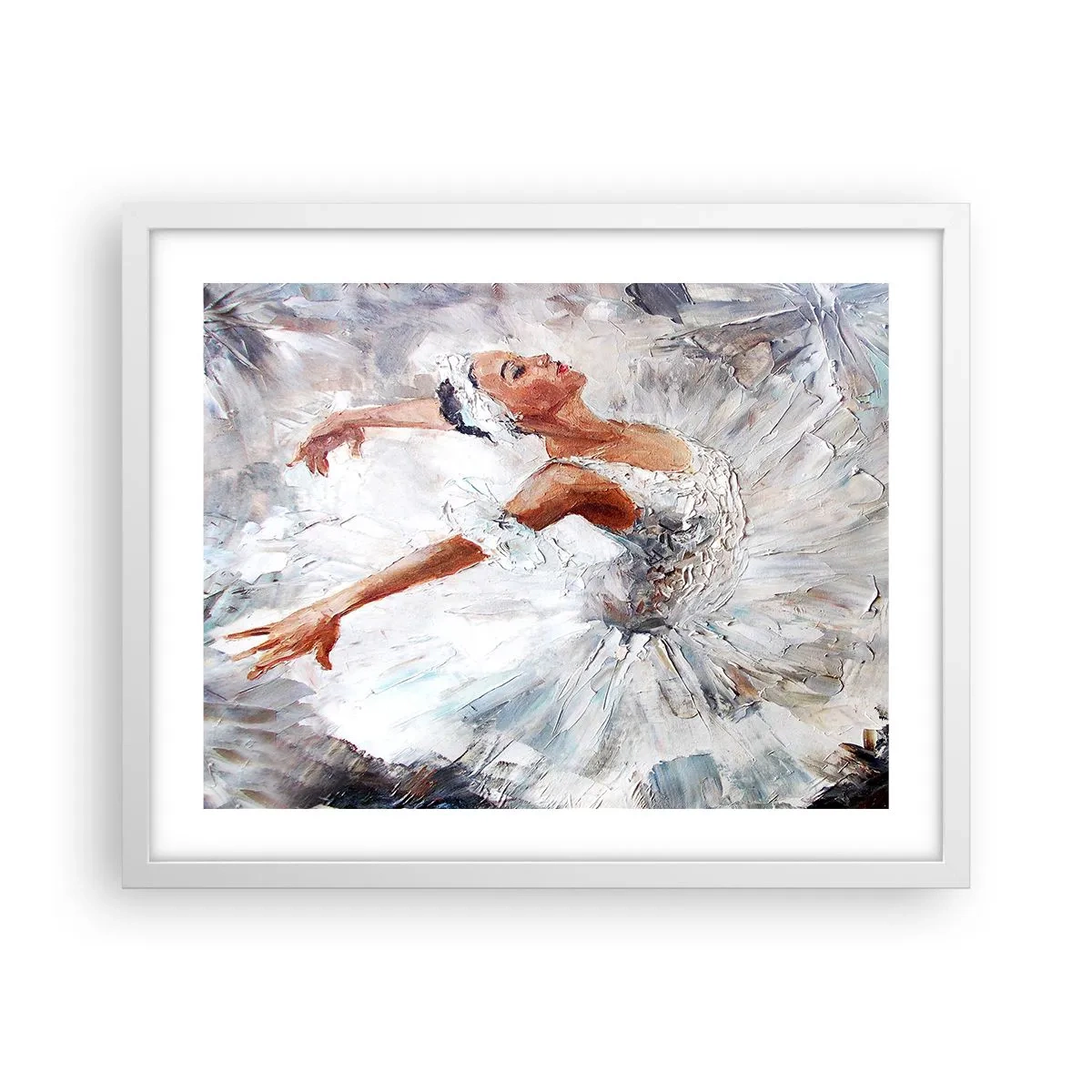 Pôster em moldura branca - Delicado e leve como tule - 50x40 cm