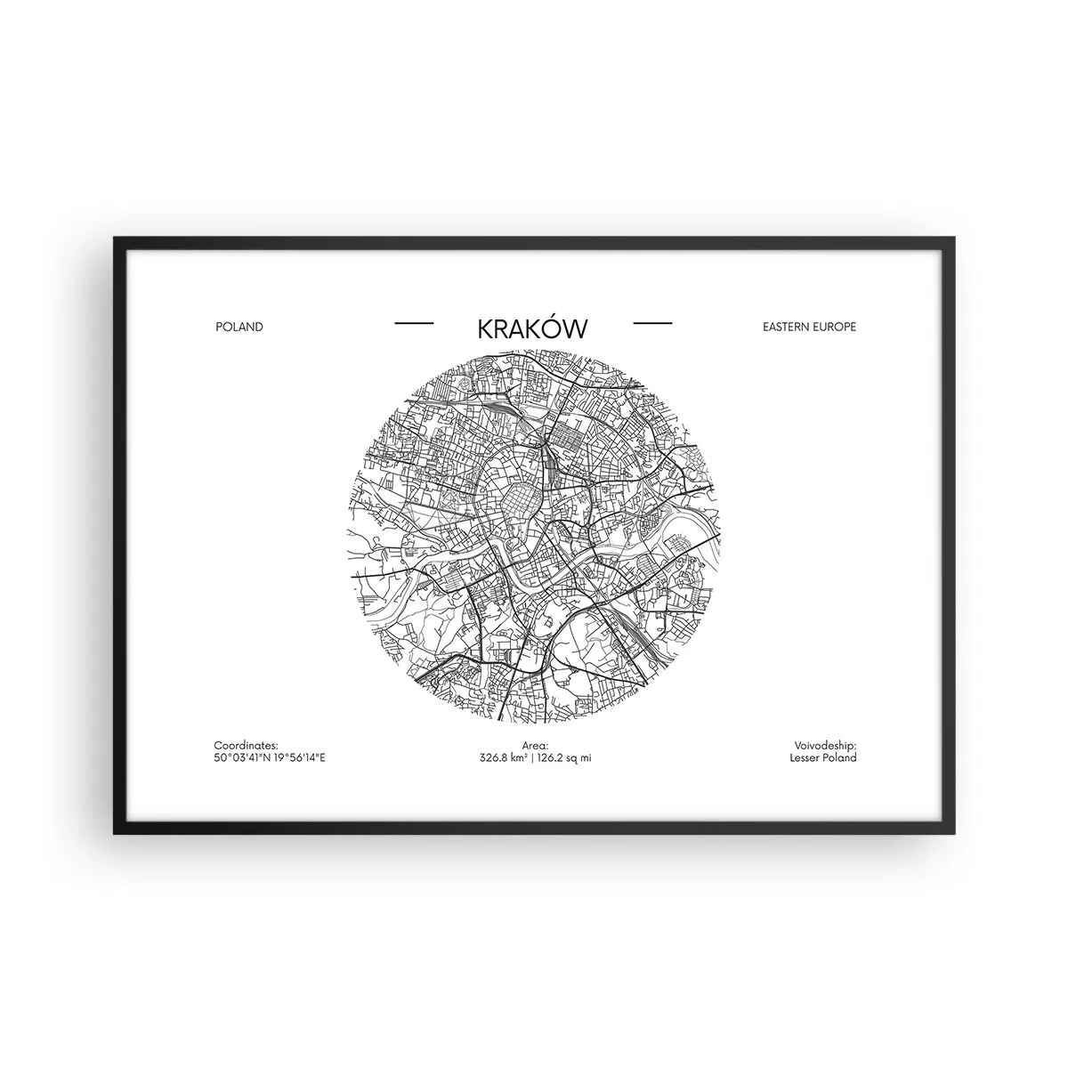 Pôster com moldura preta - Anatomia de Cracóvia - 100x70 cm