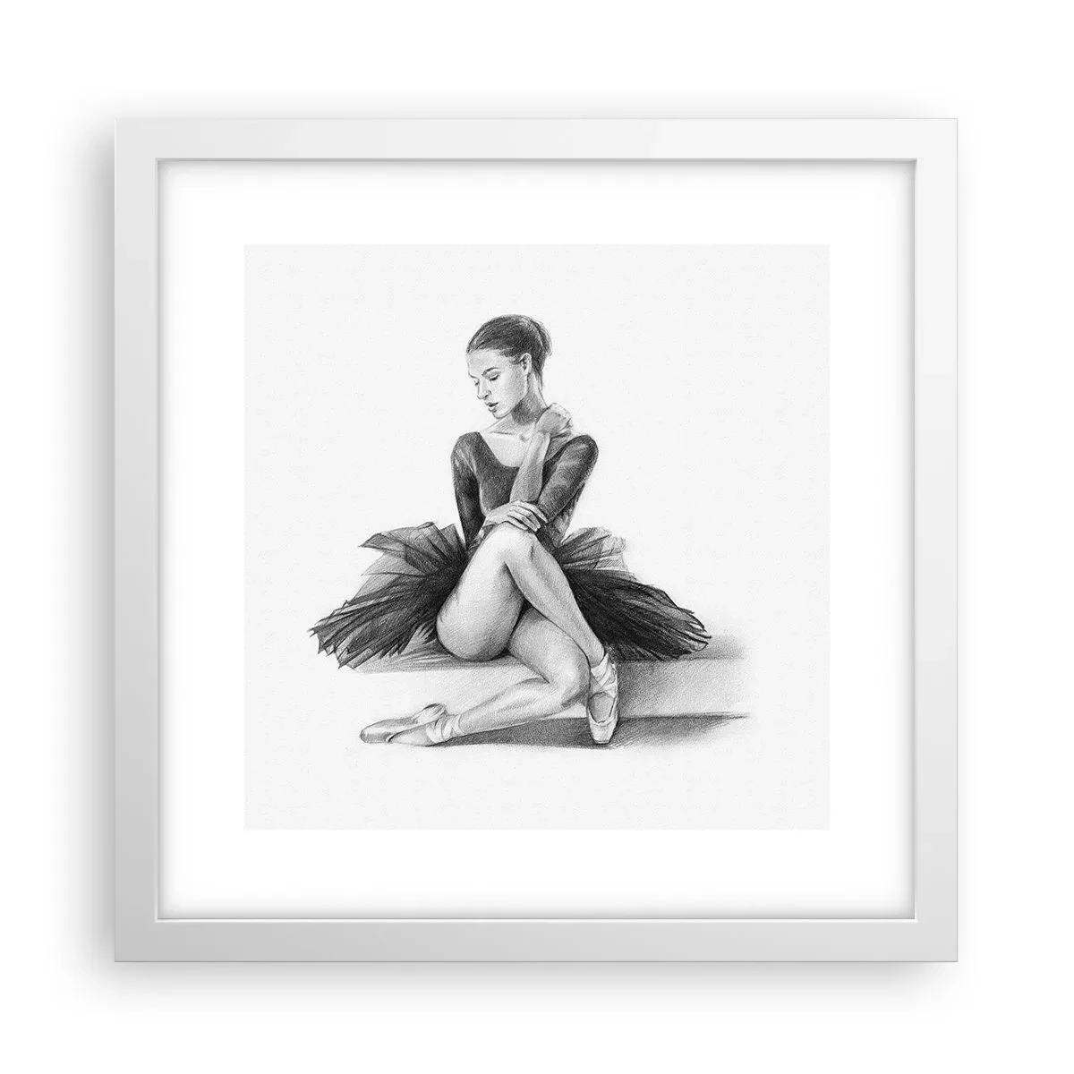 Pôster em moldura branca - Encantada pela dança - 30x30 cm
