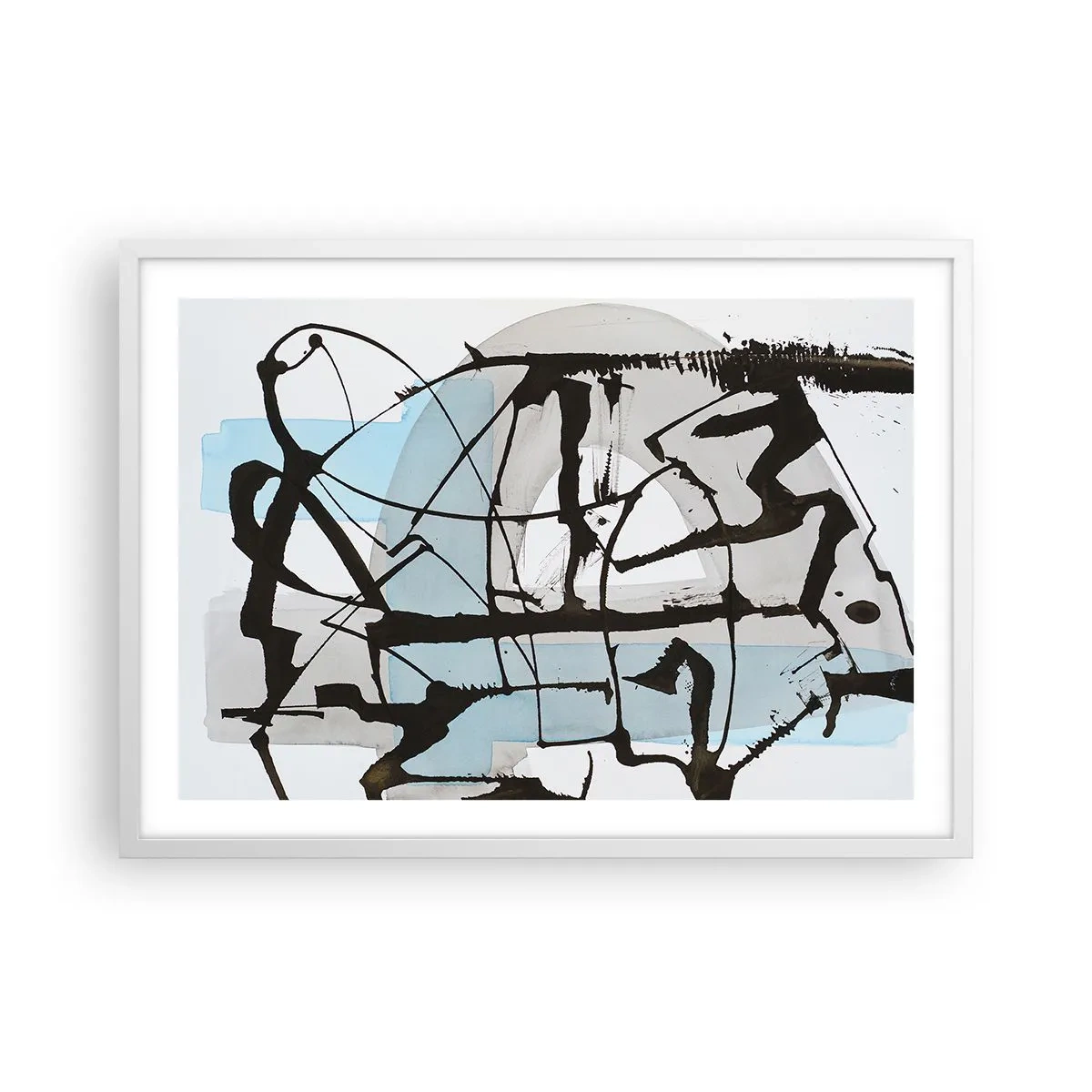 Pôster em moldura branca - Azul mesmo assim - 70x50 cm