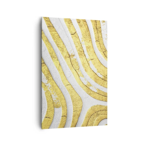 Quadro em tela - Composição a branco e ouro - 80x120 cm