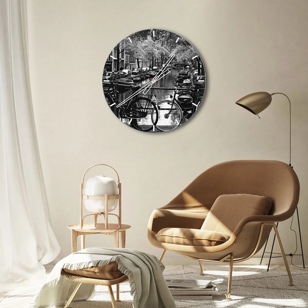 Relógio de parede - Relógio em vidro - Vista muito holandesa - 30x30 cm