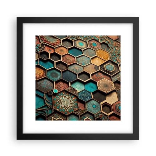 Pôster com moldura preta - Ornamentos árabes – variação - 30x30 cm