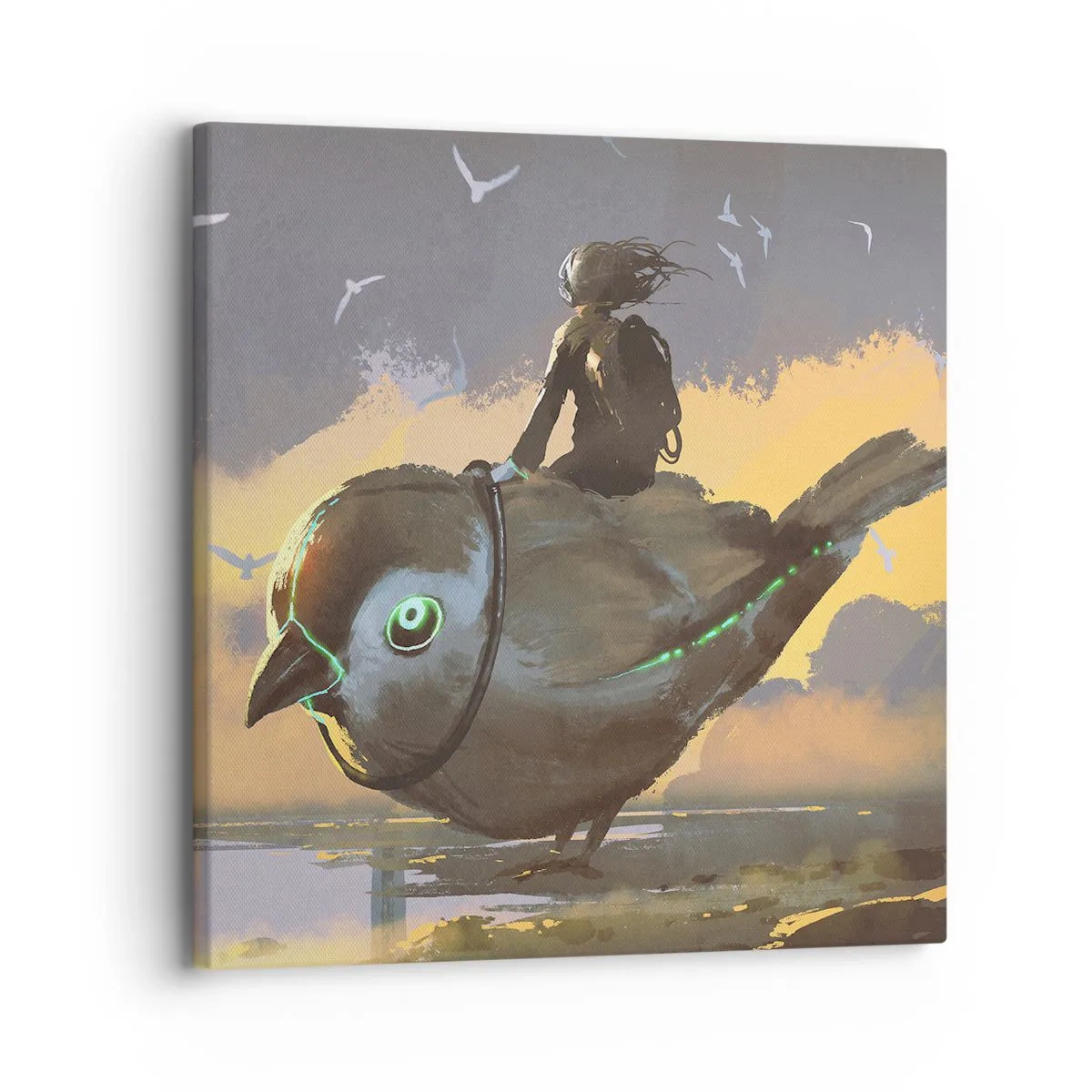 Quadro em tela - Uma parada numa viagem fantástica - 30x30 cm