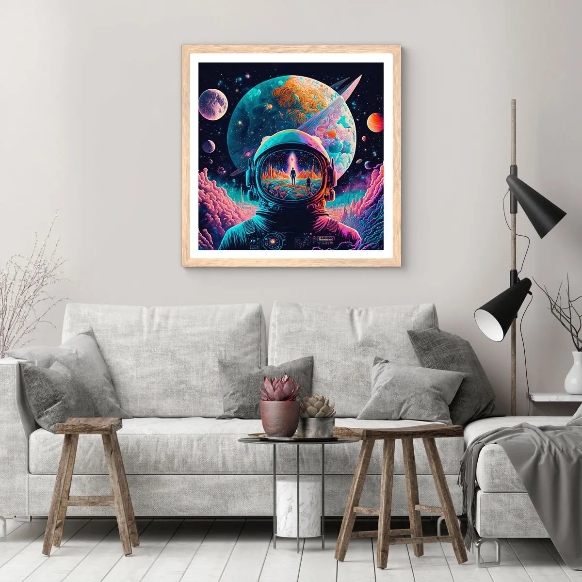 Pôster com moldura de carvalho claro - Os filósofos não sonharam com isso - 50x50 cm