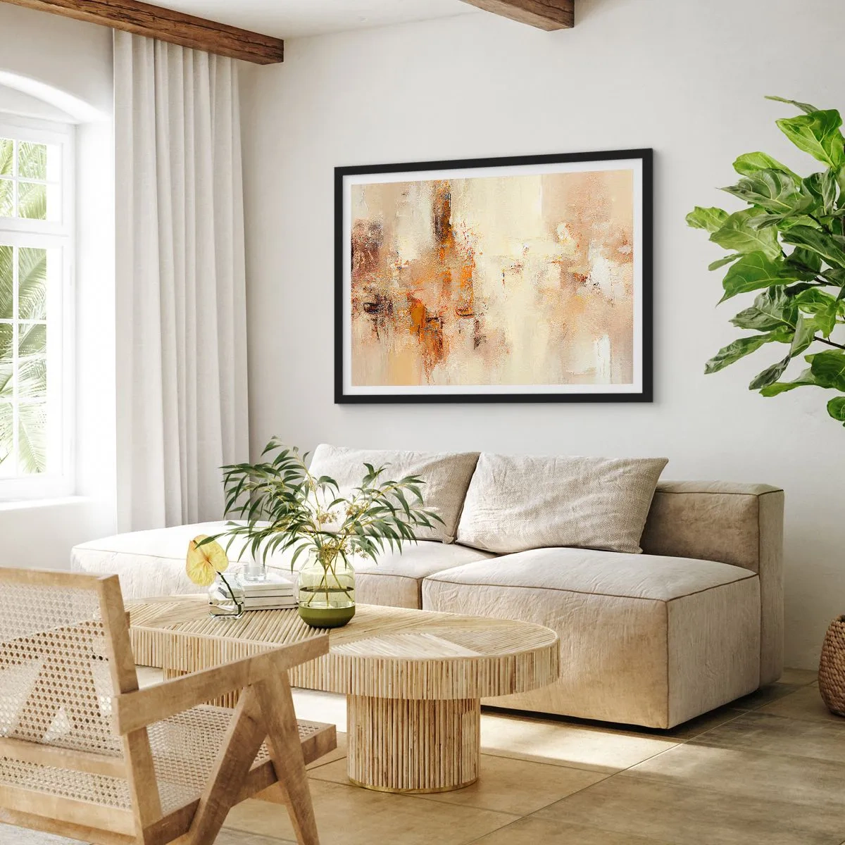 Pôster com moldura preta - Alma de âmbar - 91x61 cm