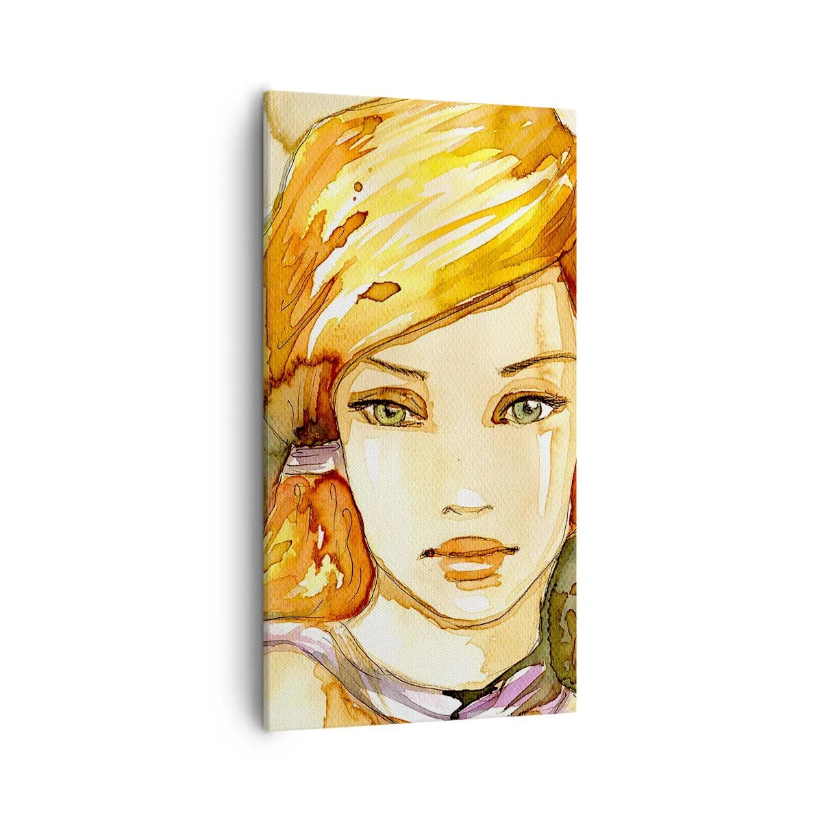 Quadro em tela - Um olhar esmeralda que acalma a raiva - 55x100 cm