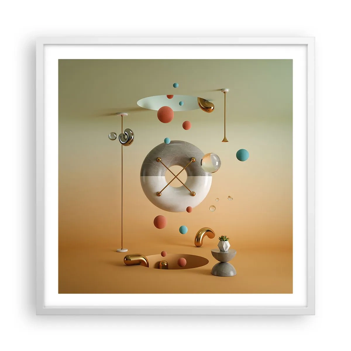 Pôster em moldura branca - Nada pode acontecer - 60x60 cm