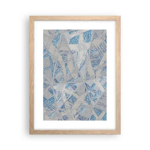 Pôster com moldura de carvalho claro - Em um labirinto azul e cinza - 30x40 cm