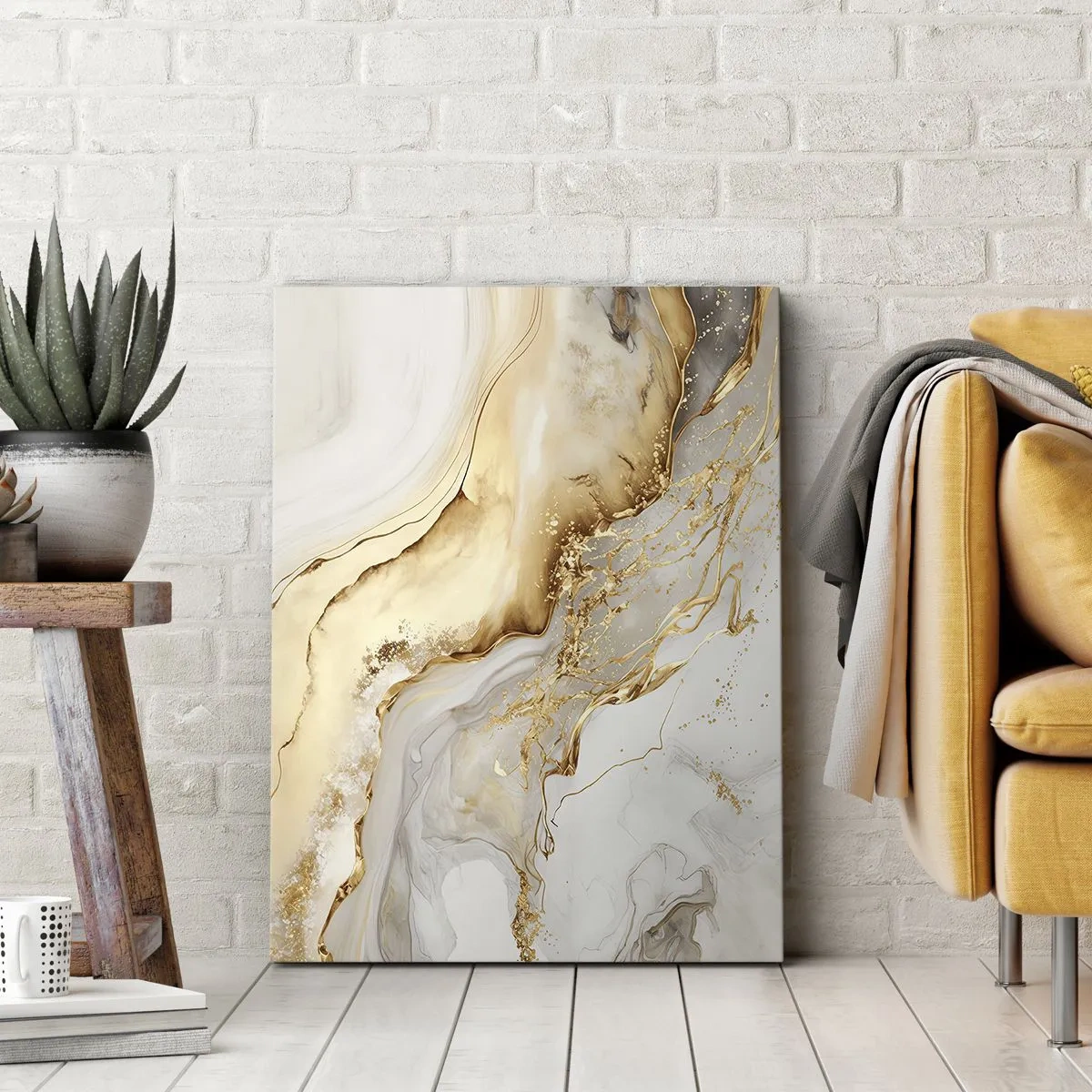 Quadro em tela - Abstração: beleza e bondade - 55x100 cm