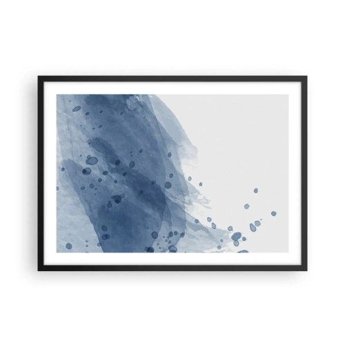 Pôster com moldura preta - Tule azul - 70x50 cm