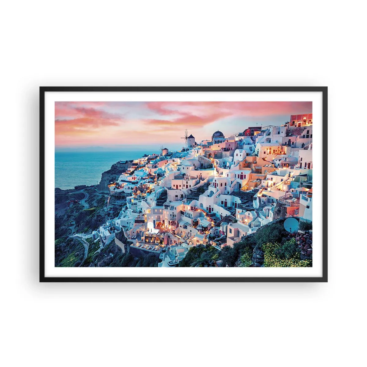 Pôster com moldura preta - As suas grandes férias gregas - 91x61 cm