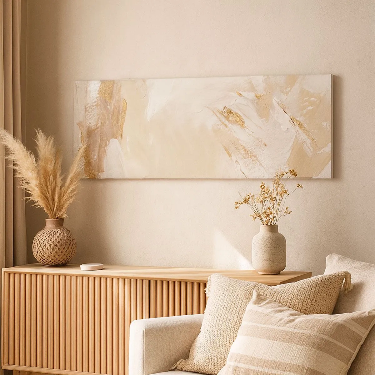 Quadro em tela - Composição pastel - 100x40 cm