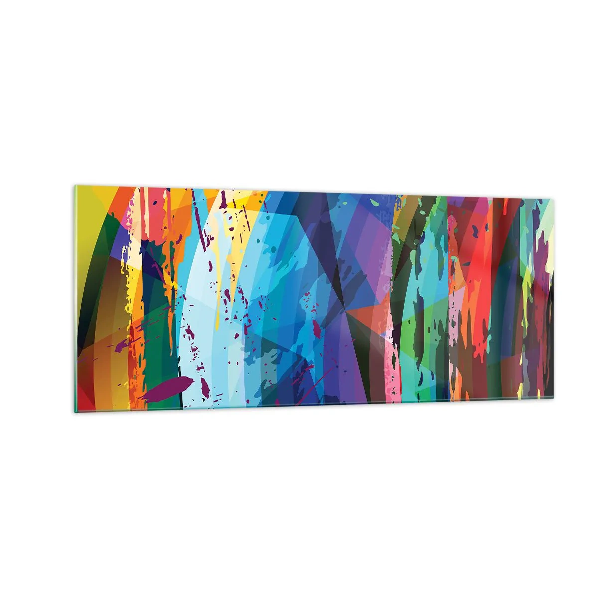 Quadro em vidro - Vertigem colorida - 100x40 cm