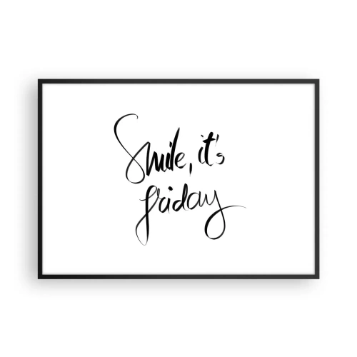 Pôster com moldura preta - Verdadeira alegria - 100x70 cm