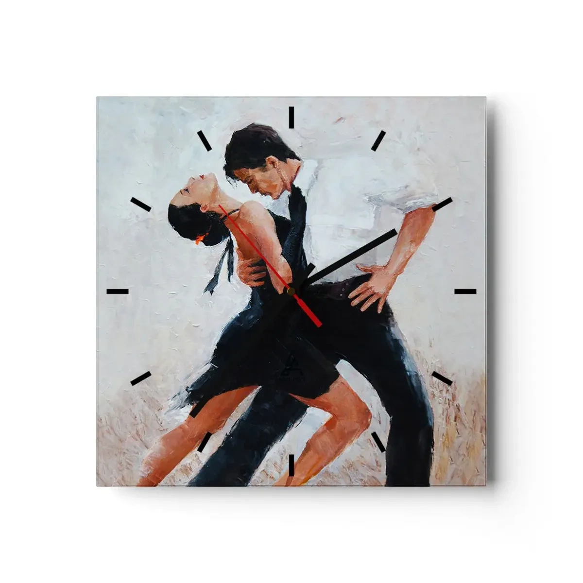 Relógio de parede - Relógio em vidro - O tango dos meus sonhos - 30x30 cm