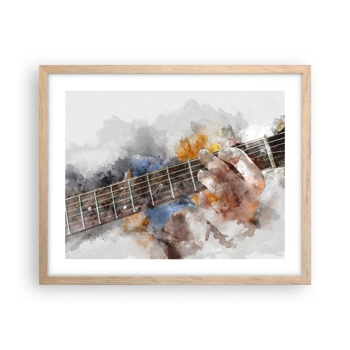 Pôster com moldura de carvalho claro - Poesia entre as cordas - 50x40 cm