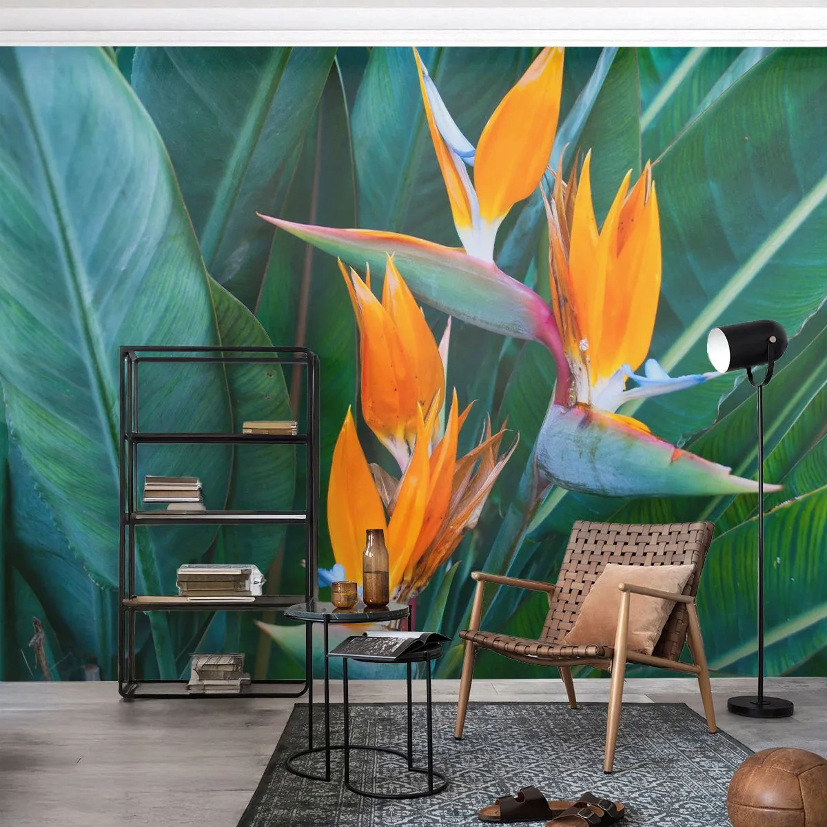 Papel de Parede Premium Sand - É uma flor ou é um pássaro? - Strelitzia real, Flor, África - 100x70 cm