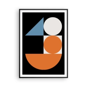 Pôster com moldura preta - Disposição das figuras - 70x100 cm