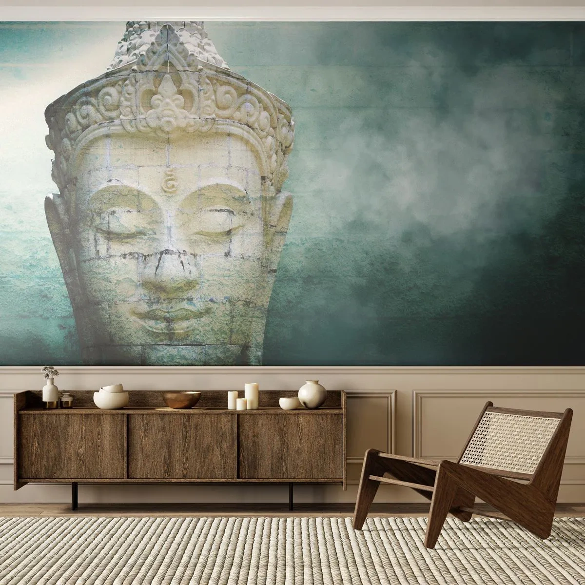 Papel de Parede Standard Eco - Em busca da luz - Buda, estátua de Buda, Ásia - 200x140 cm