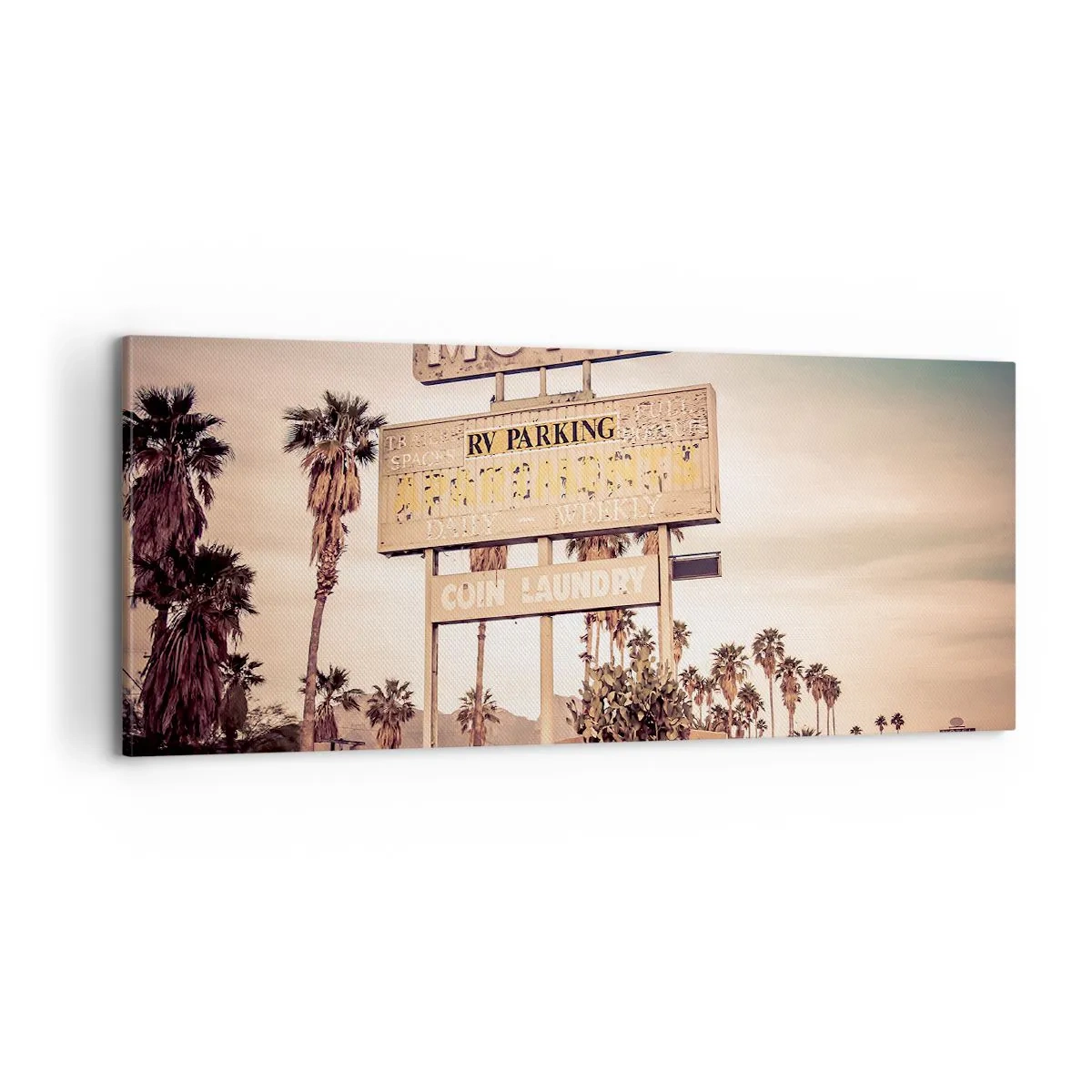 Quadro em tela - O tempo parou aqui - 100x40 cm