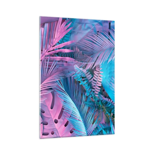 Quadro em vidro - Trópicos em rosa e azul - 80x120 cm