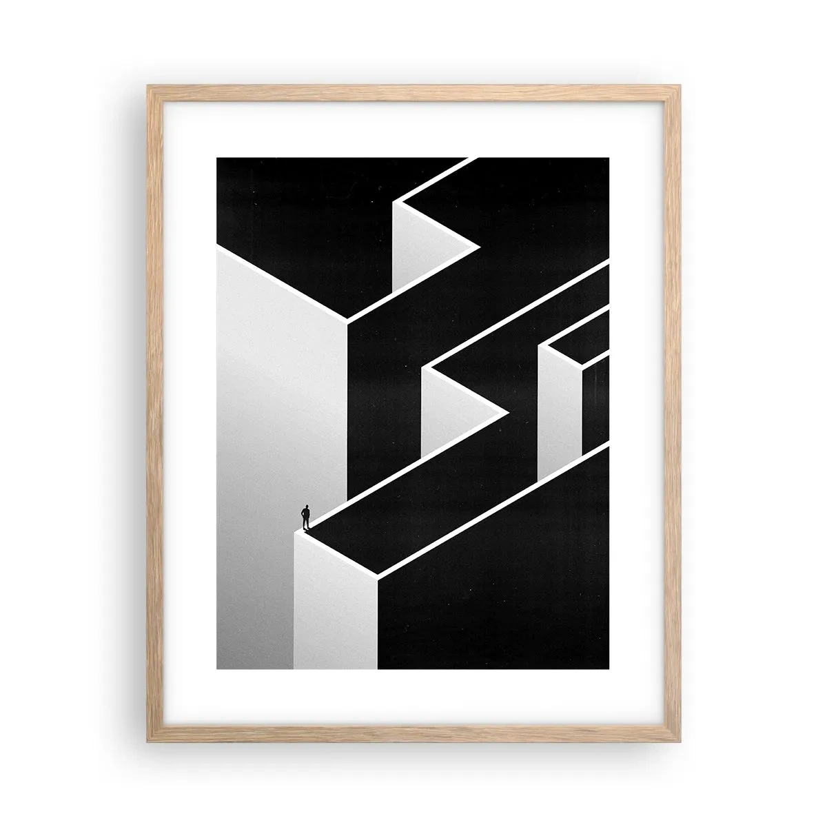 Pôster com moldura de carvalho claro - Solidão no topo - 40x50 cm