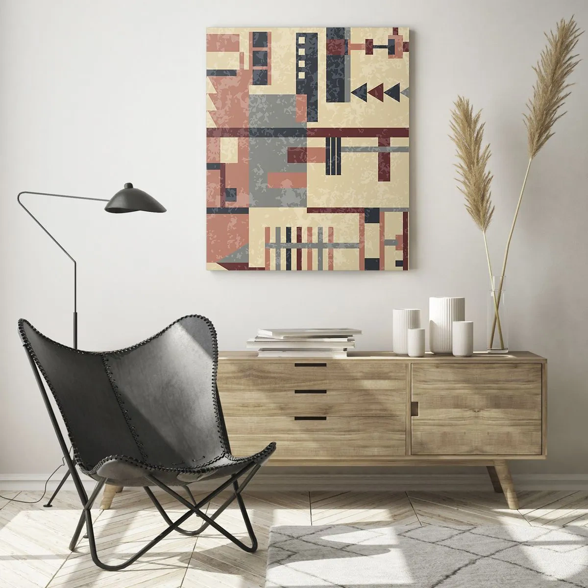 Quadro em vidro - Combinação de verticais e horizontais - 50x70 cm