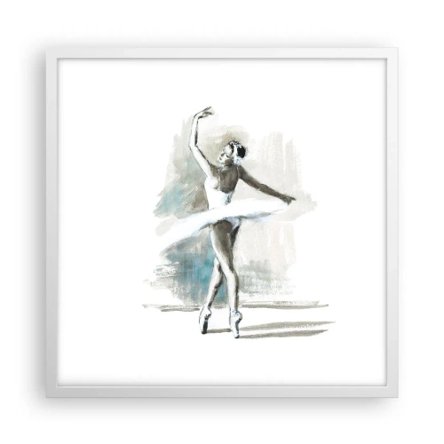 Pôster em moldura branca - Encantada num cisne - 50x50 cm
