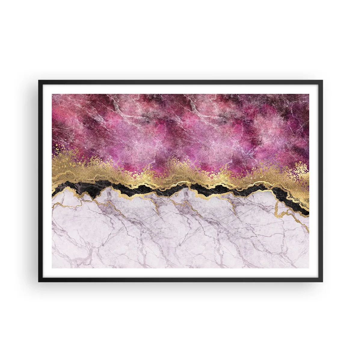 Pôster com moldura preta - Na fronteira - 100x70 cm