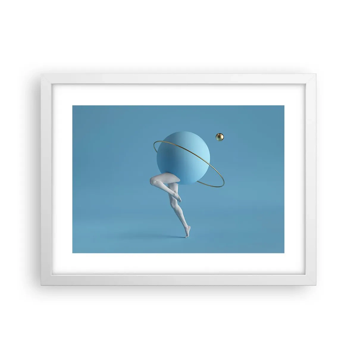 Pôster em moldura branca - Planetas a enlouquecer - 40x30 cm