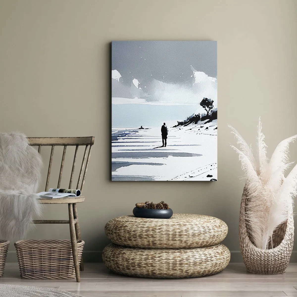 Quadro em tela - Sozinho - 65x120 cm