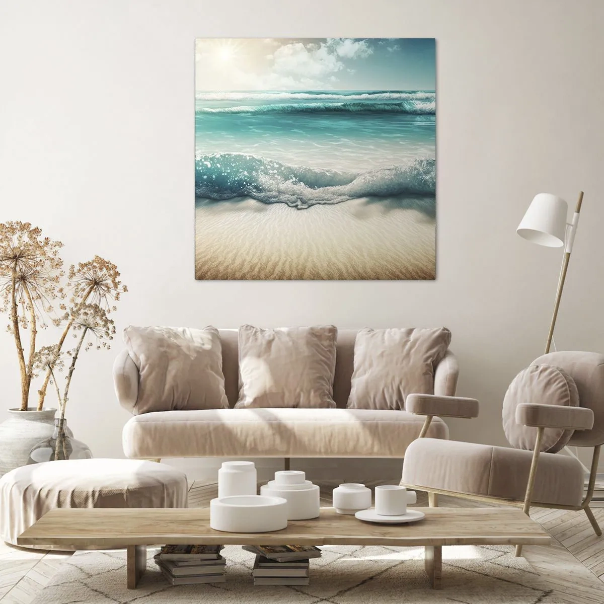 Quadro em tela - A paz do oceano - 40x40 cm