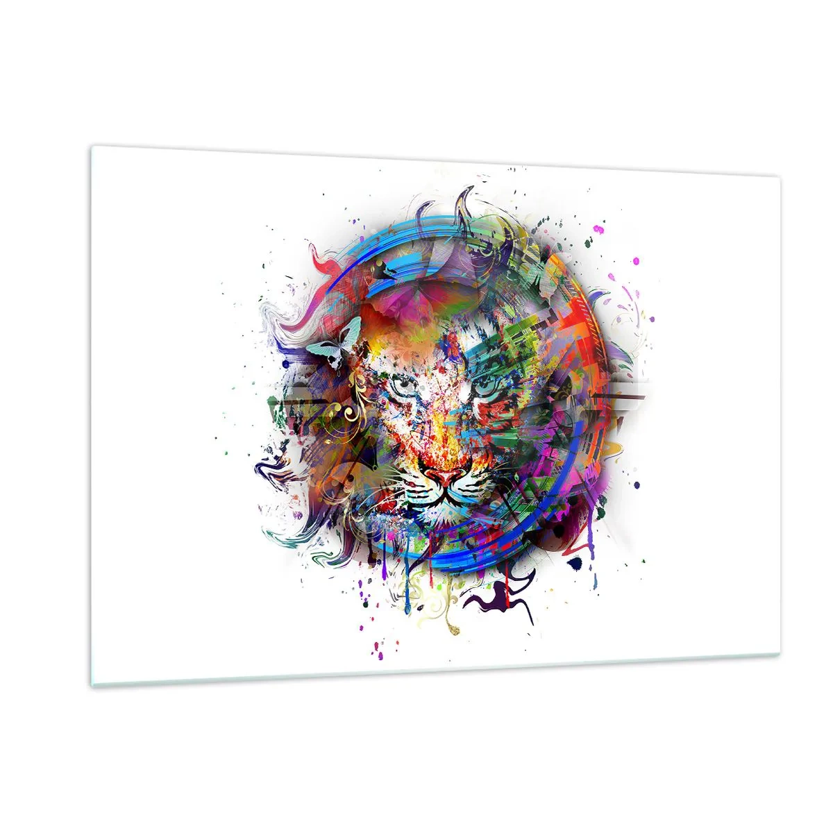 Quadro em vidro - À espreita atrás do véu arco-íris - 120x80 cm