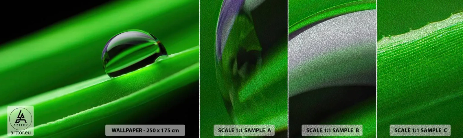 Amostra de papel de parede Premium Sand - A vida de perto - Abstração, Gráficos, Uma gota d'água - 100x30 cm