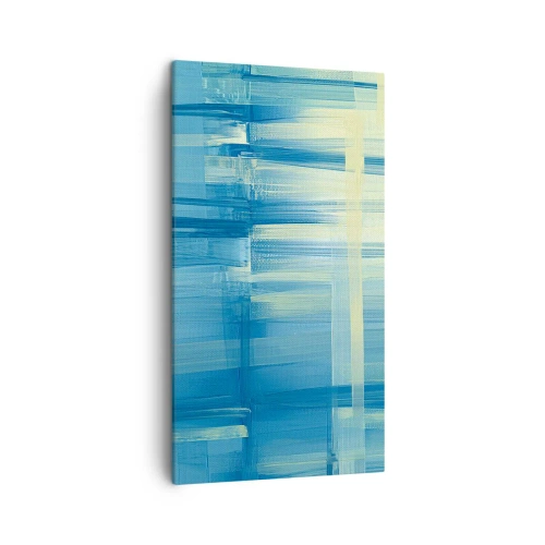 Quadro em tela - Composição em turquesa - 45x80 cm