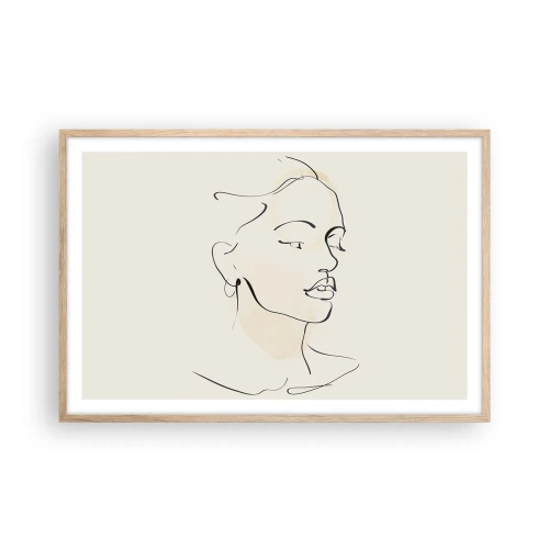 Pôster com moldura de carvalho claro - Uma certa linha - 91x61 cm